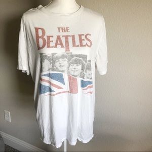 Beatles Union Jack Band Graphic Junk Food T Shirt